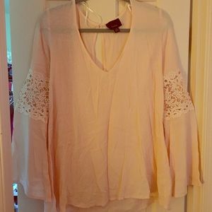 NWOT peach bell-sleeve top